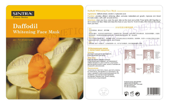 Máscara facial hidratante herbaria de seda, narciso que blanquea la mascarilla HL-06