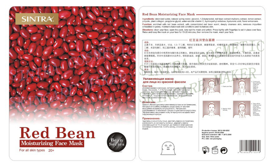 Haba roja que hidrata la máscara facial/la mascarilla de la revitalización de la seda DL-01 de la hoja