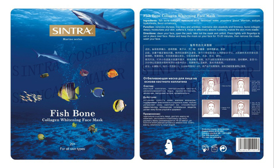 Hojas faciales hidratantes botánicas de la máscara que blanquean el extracto SHY-05 del hueso de pescados