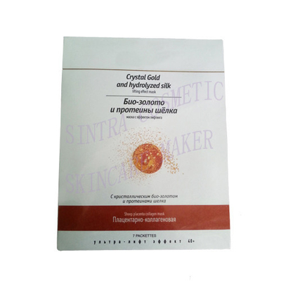 La máscara facial cristalina hidratante del oro/hidrolizó las máscaras de seda MM-08 del control del aceite