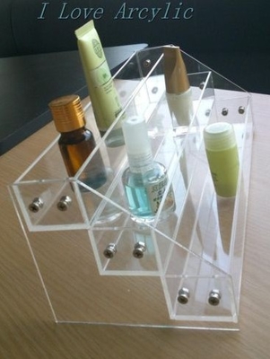 Estante de acrílico del soporte de exhibición del esmalte de uñas - grada 3 o 4 o 6 (llana)