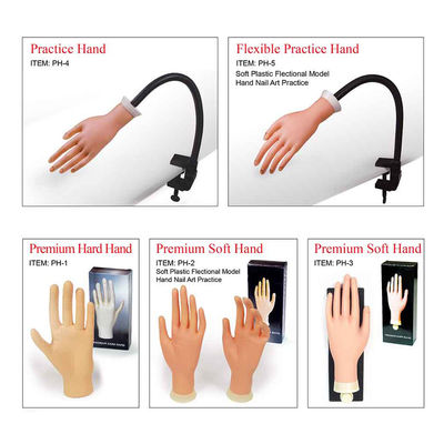 Clave la mano falsa plástica suave de la práctica de la mano de la práctica del salón para el entrenamiento del arte del clavo