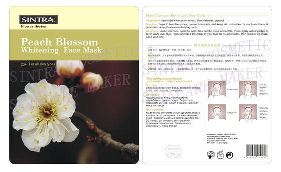 Seda del flor del melocotón que hidrata la máscara facial para blanquear la cara HL-01