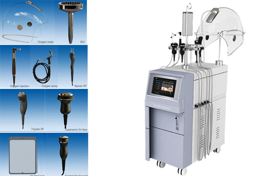 Máquina facial del oxígeno del RF, máquina multifuncional de la belleza del oxígeno