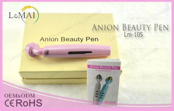 Terapia ultrasónica de la luz del anión del dispositivo de la belleza del ojo de la pluma casera del Massager
