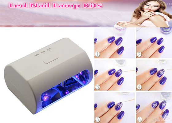 Color blanco 6pcs 3 de la sequedad 9W LED del clavo de los equipos rápidos de la lámpara en sistemas de 1 clavo ULTRAVIOLETA del gel