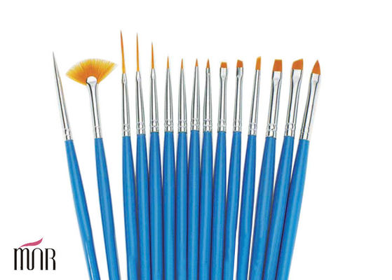 Cepillos azules cosméticos del diseño del arte del clavo, cepillo cosmético del arte del clavo de 4 pedazos