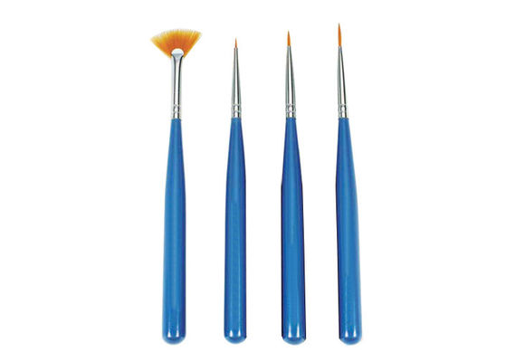Cepillos azules cosméticos del diseño del arte del clavo, cepillo cosmético del arte del clavo de 4 pedazos