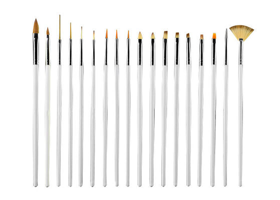 Cosmético cepillos planos del arte del clavo de 18 pedazos para el maquillaje/el cepillo de la fan del arte del clavo