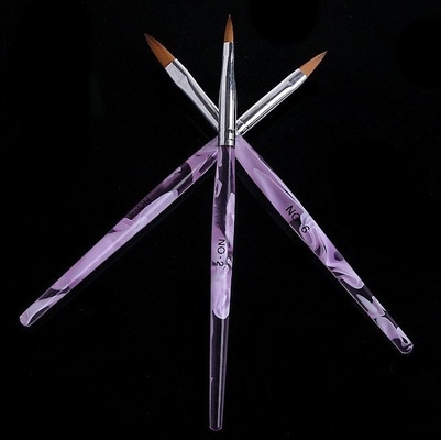 pintura de acrílico 2#4#6# de la manija de la onda del mar del cepillo del arte del clavo del gel ULTRAVIOLETA 3pcs/pack