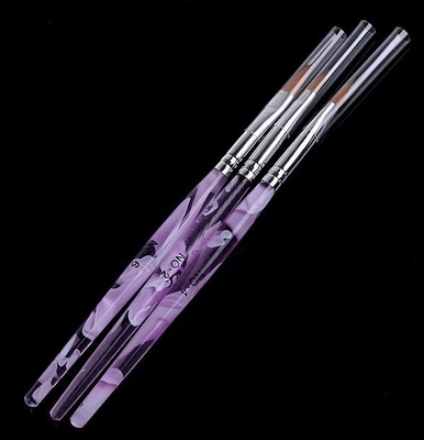 pintura de acrílico 2#4#6# de la manija de la onda del mar del cepillo del arte del clavo del gel ULTRAVIOLETA 3pcs/pack